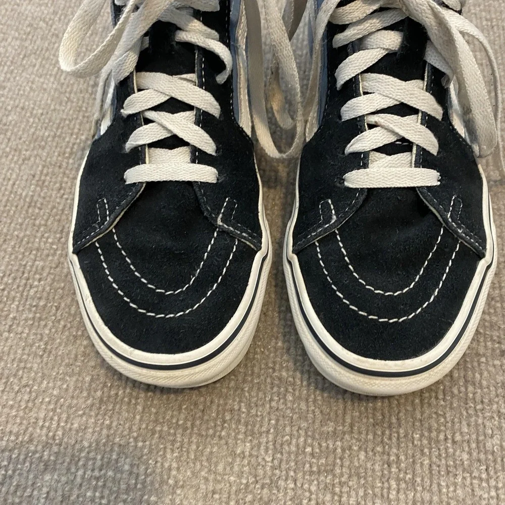 Vans Sk8-Hi Shoes Mens Size 6 Blue Suede‎ High Top Skate Sneakers Athletic